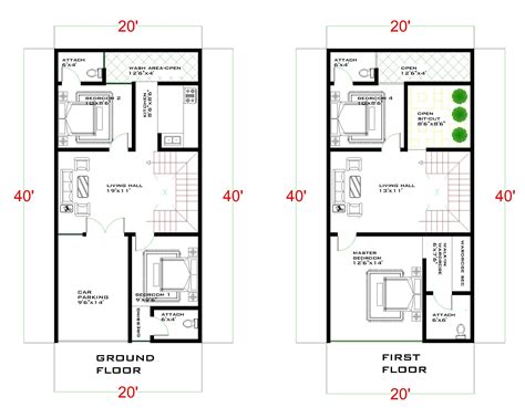 20 x 40 floor plan.